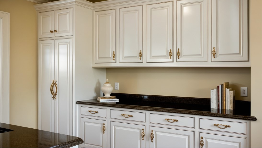 White Kitchen Cabinets with Gold Hardware