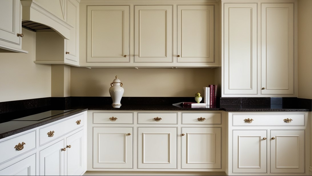 White Kitchen Cabinets with Gold Hardware