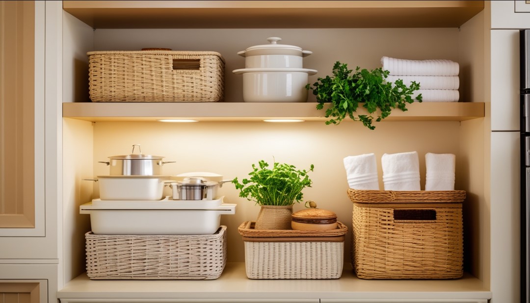 Stack in a Kitchen Cabinet